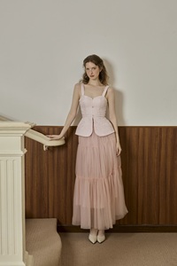 Top de Tirantes con Escote Cuadrado, Estilo Clásico, Jacquard de Poliéster Brocado, Diseño de Mariposa, Modelo VIAN - KA45 - Product Image 6