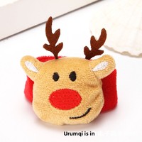 Nouveau bracelet claquant en peluche de Noël, jouet décoratif pour enfants, bracelet à pression pour fête de Noël, ornement de fête, petit cadeau pour enfants