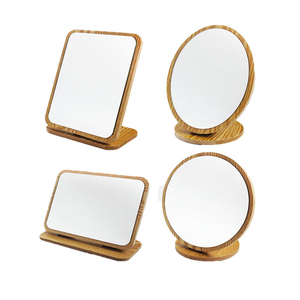 2025 Bằng Gỗ Phong Cách Túi Cầm Tay Make Up Hình Chữ Nhật Gương Vòng Ưa Thích Túi Mini Tùy Chỉnh Trang Điểm Đứng Cầm Tay Gương - Product Image 2