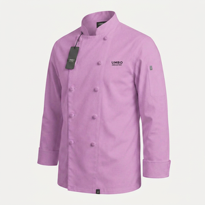 Chaqueta de cocina de manga larga de tela para restaurante, abrigo de chef, diseño moderno, uniforme de chef profesional, ajuste cómodo y suave - Product Image 3