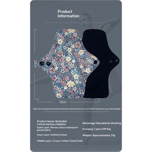 Serviettes hygiéniques <span class=keywords><strong>lavables</strong></span> en coton pour femmes, protège-slips menstruels imperméables et réutilisables en tissu, vente en gros - Product Image 6