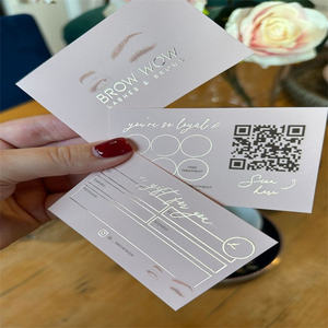 Tarjeta de perfil de empresa de diseño de imagen de marca de código QR adjunto de impresión personalizada blanca, tarjeta de regalo de impresión brillante - Product Image 1