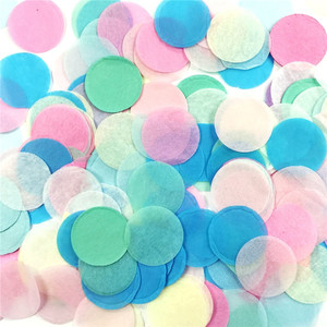 Confettis écologiques roses, 2.5cm, 1000 pièces, métalliques multicolores, cercles de papier pour décoration de mariage - Product Image 1
