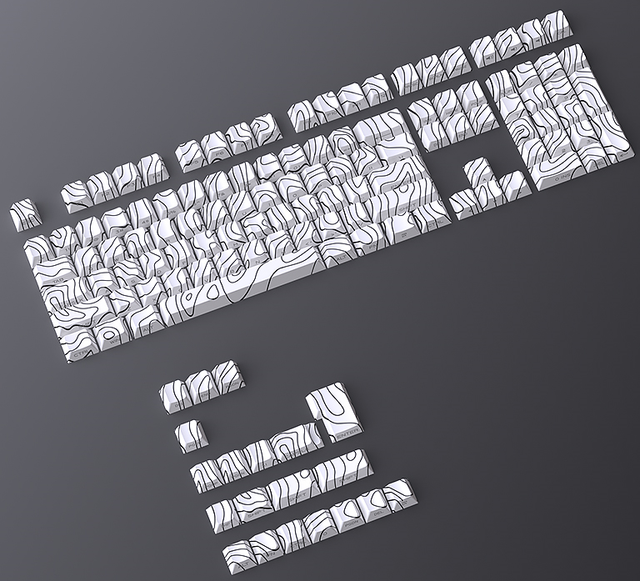 Wholesale Cherry Contour 3.0 Key Cap 128-Key Five-Sided Sublimation Luminous Peripheral Cross-Border Stock-Made PBT Material