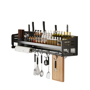 Étagère de rangement de cuisine Hengzengsheng en acier carbone, fixation murale sans perçage, porte-épices multifonctionnel pour cuisine - Product Image 3