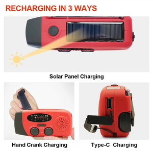 Radio <span class=keywords><strong>Linterna</strong></span> Multifuncional de Emergencia Solar Súper Brillante con Manivela Recargable - Product Image 5