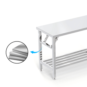 Mesa de Jantar Dobrável Portátil de Aço Inoxidável de Alta Qualidade com Prateleira Inferior Fácil de Limpar Ideal para Uso em Restaurantes e Piqueniques - Product Image 5