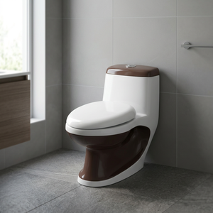 Inodoro de cerámica de una pieza de alta gama para baño de hotel, con trampa S y trampa P, alargado, aprobado por ADA - Product Image 1