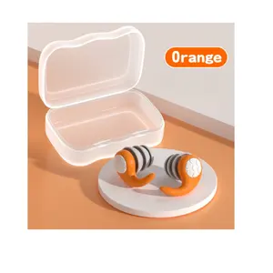 ANT5PPE silikon pelindung pendengaran anak, 2 pasang silikon nyaman dapat digunakan kembali untuk tidur pengurang kebisingan