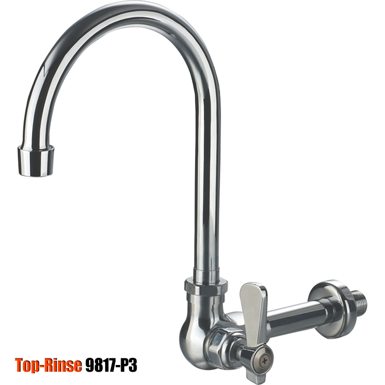 9817-P3 Wall-mounted Single Pantry  Single Lever Handle Gooseneck Swivel Faucets for Kitchen Basin Sink
