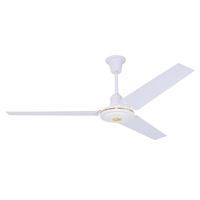 Ventilateur de plafond blanc de 56 pouces, haut débit d'air, pour usage domestique, salon, école, moteur puissant, restaurant, dortoir, ventilateur silencieux
