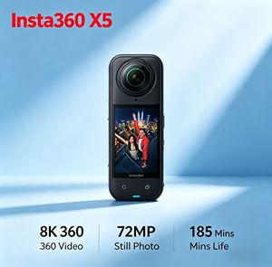 Caméra d'action 360° Insta360 X5 8K, kit multi-vues pour moto avec perche à selfie invisible, kit de caméra de vlog robuste et essentiel - Product Image 1