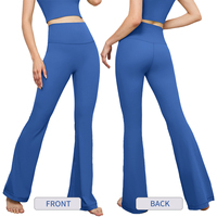 ADCK41037 femmes sensation nue taille haute Yoga Flare nouveau pantalon de Fitness avec hanche ascenseur solide motif serré cloche bas