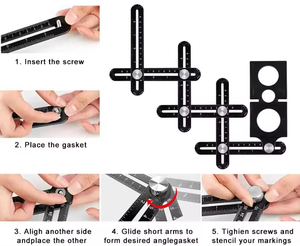 Regla de pliegues de seis lados, regla de medición <span class=keywords><strong>multi</strong></span>ángulo multifuncional - Product Image 6