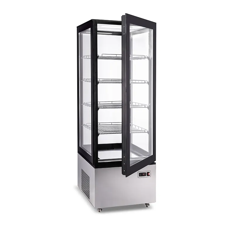 Refrigerador de exhibición de vidrio para pasteles, refrigerador comercial de alta calidad con puerta de vidrio para bebidas