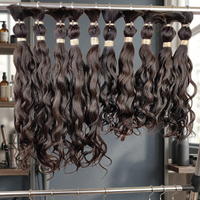 Cheveux humains bruns ondulés Remy en vrac, cheveux vierges à ondulation naturelle, tissage 100% cheveux naturels