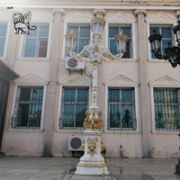 Farolas Modernas de Alta Calidad para Decoración de Calles, Postes de Lámparas de Hierro Fundido Blancos para Jardín Exterior