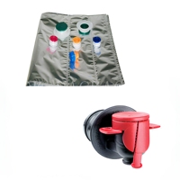 Ensemble d'emballages personnalisés pour boissons avec logo, pochette aseptique à haute barrière avec bec verseur et boîte cadeau extérieure pour vin, sirop de fruits et jus