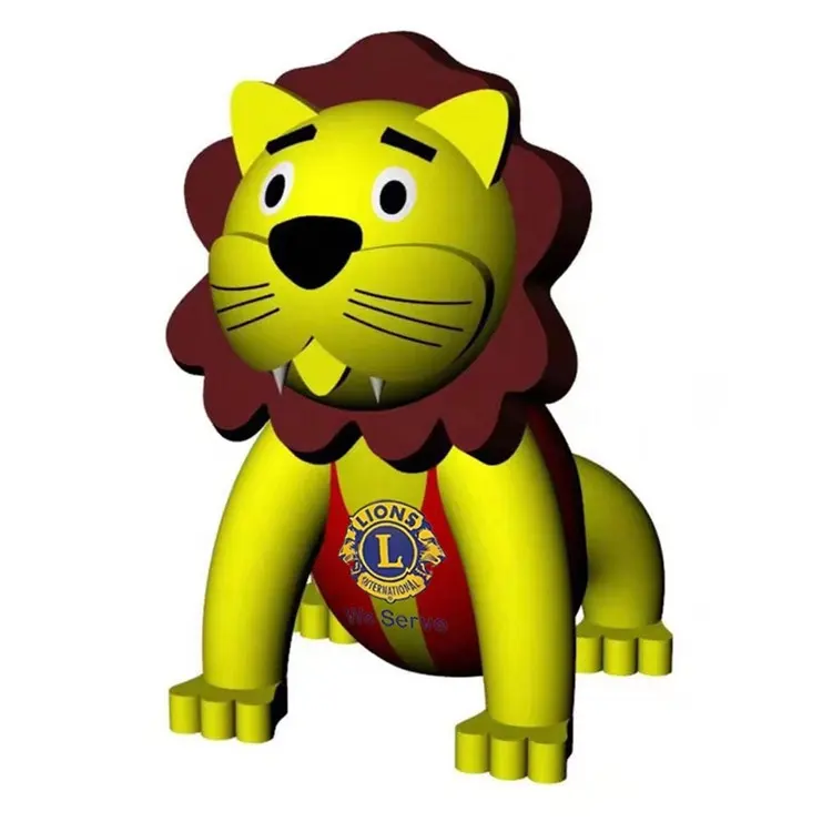 Dessin animé publicitaire géant personnalisé lion gonflable