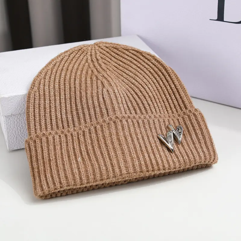 Gorro de malha unisex de alta qualidade personalizado, chapéu de inverno quente, nova moda