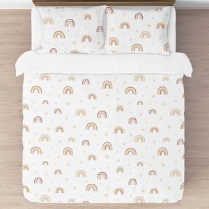Printed Duvet Cover Set Bedsheets 3 Pc 100% Cotton <strong>Bedding</strong> Sets <strong>Rainbow</strong> Girl Queen <strong>Bedding</strong> Set - Product Image 3
