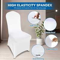Housse de chaise de banquet en polyester 100% 180 g/m² sur mesure en gros, housses de chaise pour hôtel, mariage, événements, production rapide, logo personnalisé accepté