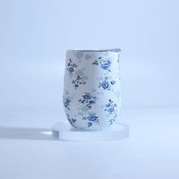 Vaso Térmico de Acero Inoxidable de Doble Capa con Impresión de Logotipo de Huevo y Vino Tinto, Aislamiento al Vacío, Capacidad de 11 oz, Diseño de Cáscara de Huevo, Vaso de Regalo