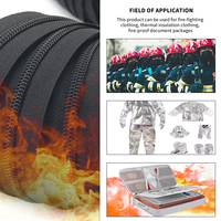Fermeture éclair ignifuge personnalisée en usine OCO pour combinaison de lutte contre l'incendie Fermeture éclair ignifuge en nylon plastique pour vêtements pour combinaison ignifuge
