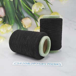 Fil élastique noir en caoutchouc pour tricoter des gants et des chaussettes, fil élastique pour bordures, doux et écologique - Product Image 1