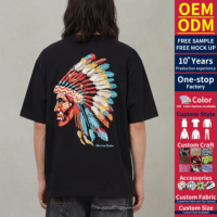 DOIT Vente en gros T-shirt personnalisé avec broderie de coiffe de chef, motif photochromique UV luminescent, T-shirt streetwear pour homme 100% coton coupe oversize