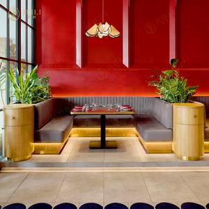 Nhà Hàng Cổ Điển Gỗ Sồi Ghế Với Bảng Băng Ghế Dự Bị Sofa Gian Hàng Chỗ Ngồi Đồ Nội Thất Thiết Lập Cho Khách Sạn Cafe Cà Phê Cửa Hàng Thiết Kế Nội Thất - Product Image 3