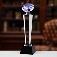 Trophée personnalisé en cristal de diamant avec gravure au laser pour les récompenses de compétition de ligue et la coupe de voix musicale