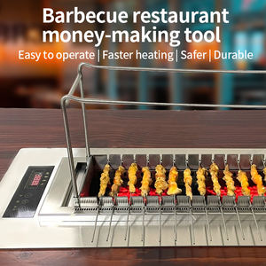 Brochettes d'agneau à rabat automatique <span class=keywords><strong>en</strong></span> acier inoxydable sans fumée 180 Brochette rotative commerciale intérieure <span class=keywords><strong>en</strong></span> <span class=keywords><strong>pierre</strong></span> volcanique <span class=keywords><strong>Barbecue</strong></span> <span class=keywords><strong>Barbecue</strong></span> Grill - Product Image 2
