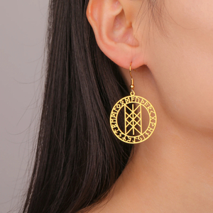 Pendientes Colgantes con Runas Vikingas para Mujeres y Niñas, Acero Inoxidable, Joyería con Amuleto del Tejido Nórdico del Wyrd, Regalo para el Día de San Valentín - Product Image 4