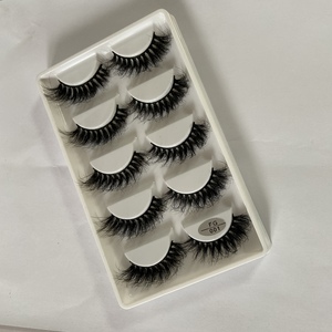 3D искусственной норки накладные ресницы Сибирского тонкими пушистый толстый длинный поддельные ресницы 5 пар ресницы - Product Image 3