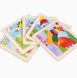 Beaucoup de modèles de puzzles en bois anciens, jouets éducatifs pour les garçons et les filles d'âge préscolaire, moins de 50 pièces, âges de 0 à 24 mois - Product Image 5