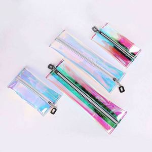 Wholesale Travel Zipper Waterproof TPU Makeup Brush Cosmetic Case Holographic Make up <b>Bags</b> for Women - Product Image 6