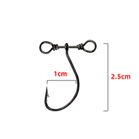 Crochet pivotant 360 degrés Twist Rig 2.5cm0.4g leurre appât souple Spin Drop Shot crochets pour bar et truite espèces pour la pêche en eau salée