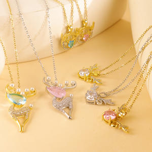 Nuovo rilascio Versatile collana in acciaio al titanio con squisita corna di cervo accessorio di moda di lusso semplice luce - Product Image 1