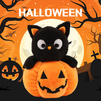Boneka Hantu Halloween Lucu Grosir, Gantungan Tas Boneka Kecil Bahan Katun Plush Kreatif, Hadiah Gantung, Mainan Hantu Kucing Labu