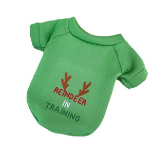 Sweat-shirts de Noël pour animaux de compagnie, pour chats et chiens, doublure en polaire rouge et verte, tenue chaude, design renne et Père Noël, vêtements de fête mignons - Product Image 5