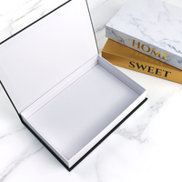 Caja Decorativa para Mesa de Centro con Diseño de Libro Falso, Encuadernación Cosida, Papel Decorativo, Cartón, Decoración Moderna para el Hogar