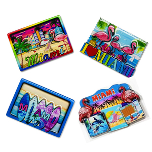 <strong>Custom</strong> Printed Epoxy Wood Seaside Beach Florida Miami Souvenirs <strong>Fridge</strong> <strong>Magnet</strong> - Product Image 3