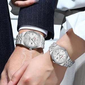 Montre à quartz pour couple CURREN 8498, bracelet tendance, créative, de loisirs, montre Lober, acier inoxydable, calendrier, date, étanche - Product Image 2