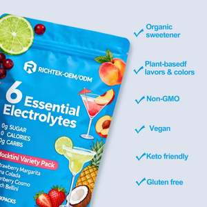 6 Elektrolit Esensial Suplemen Kesehatan Multifungsi OEM Label Pribadi Suplemen Herbal dengan Buah Asli <span class=keywords><strong>Keto</strong></span> & Vitamin C - Product Image 5