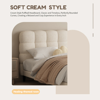 Cadre de lit double rembourré blanc intelligent pour chambre à coucher, vente en gros d'usine AIDI