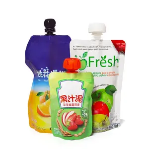 Customized Logo 180ml 200ml 250ml Aluminum Foil Spout Pouch Baby Food Juice Beverage Nozzle Packaging Bag