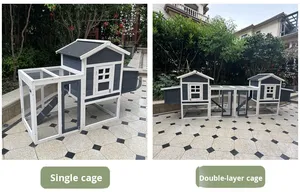 Arka bahçe tavuk yetiştiriciliği için Run bağlama ile düğme kapatma açık Pet Habitat ile üstün çift ahşap tavuk kümesi - Product Image 5