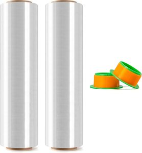80 Gauge Industrial Heavy Duty Stretch <b>Wrap</b>, 18 Inch x 1000ft Clear Self-Adhering <b>Pallet</b> Shrink Film - Product Image 1