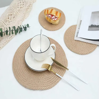 Napperons en corde de chanvre épaissie en jute sous-verres tissés isolants pour table de cuisine objets décoratifs antidérapants